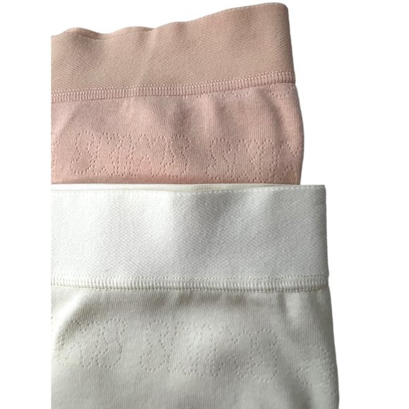 SKIMS Bundle 2 Logo Pointelle Leggings Bone Quartz Women’s 2X - Picture 9 of 14